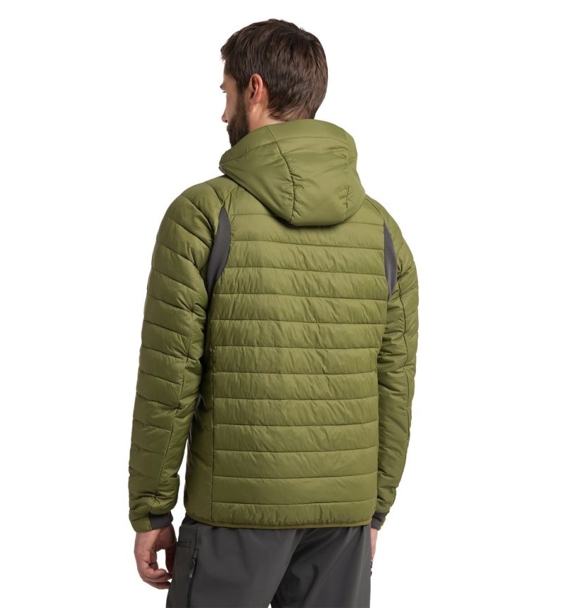 Men's Haglöfs Spire Mimic Hood Insulated Jackets Olive Green Canada | XH76-512