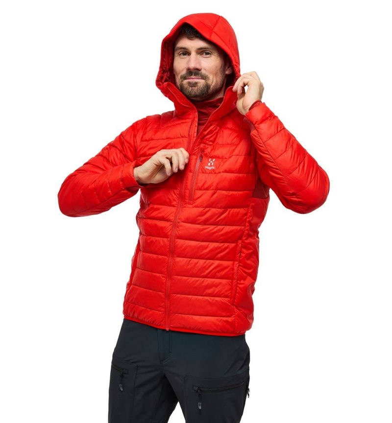 Men's Haglöfs Spire Mimic Hood Insulated Jackets Red Canada | MT23-396