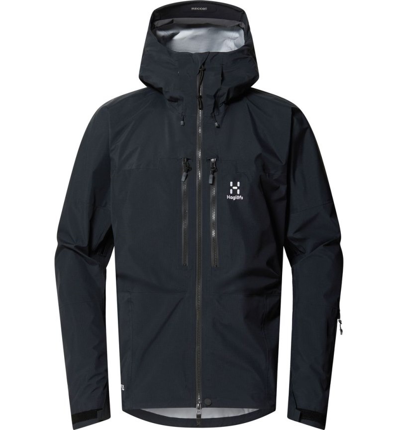 Men's Haglöfs Spitz GTX Pro Jacket Windbreaker Black Canada | DW01-872