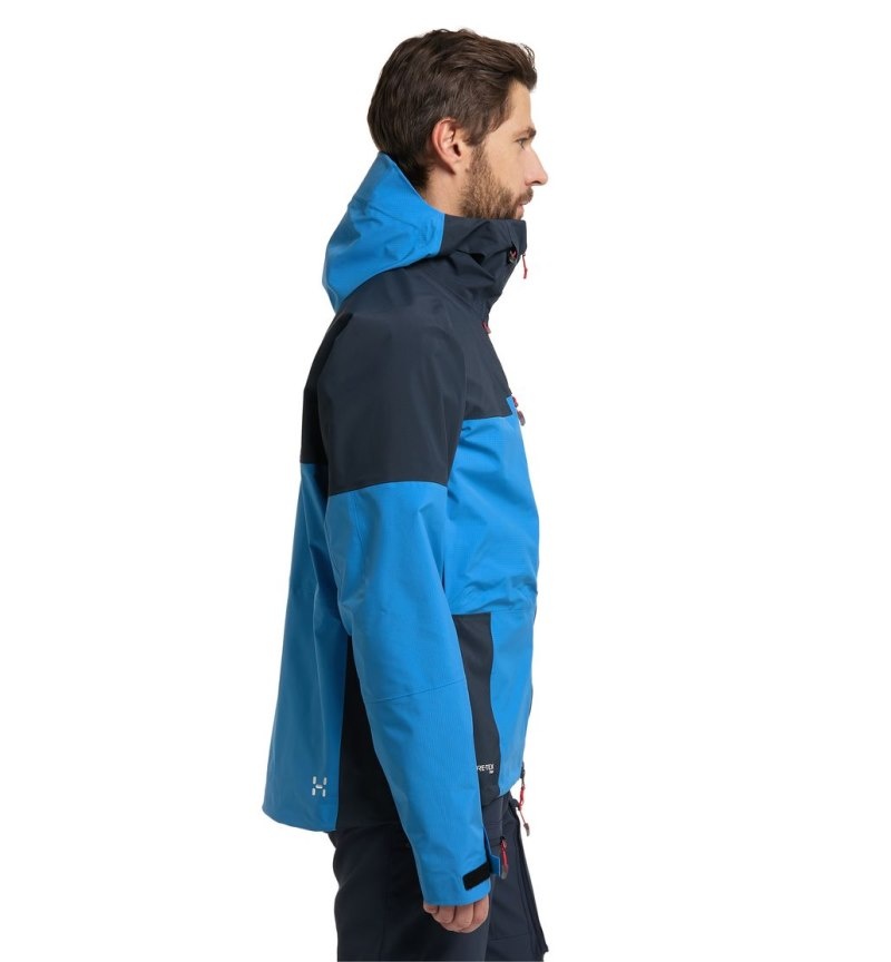 Men's Haglöfs Spitz GTX Pro Jacket Windbreaker Blue / Blue Canada | KG59-028