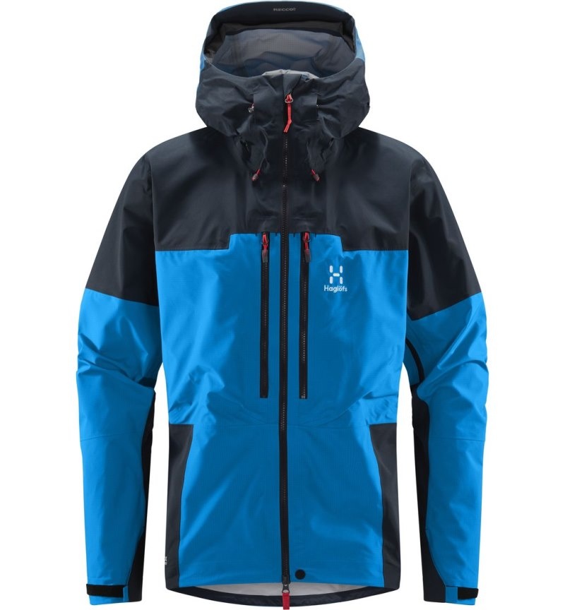 Men's Haglöfs Spitz GTX Pro Jacket Windbreaker Blue / Blue Canada | KG59-028