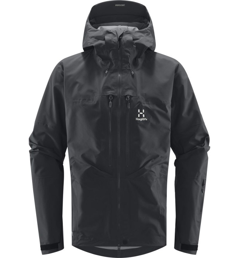 Men's Haglöfs Spitz GTX Pro Jacket Windbreaker Magnetite Canada | SQ05-198