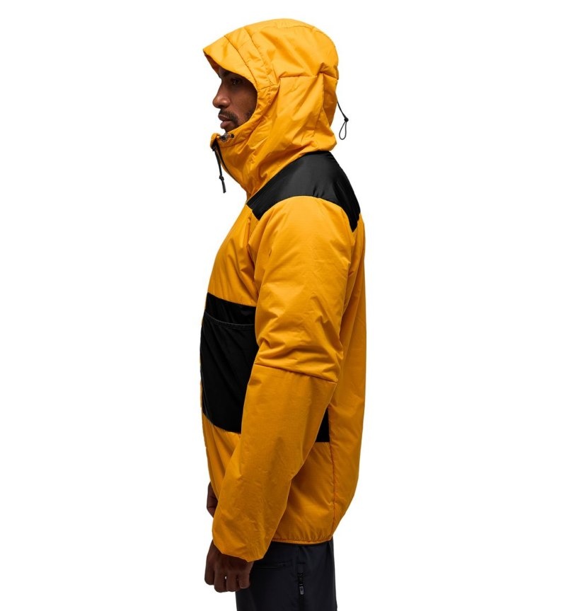 Men's Haglöfs Spitz Mimic Hood Insulated Jackets Yellow / Black Canada | PG40-788