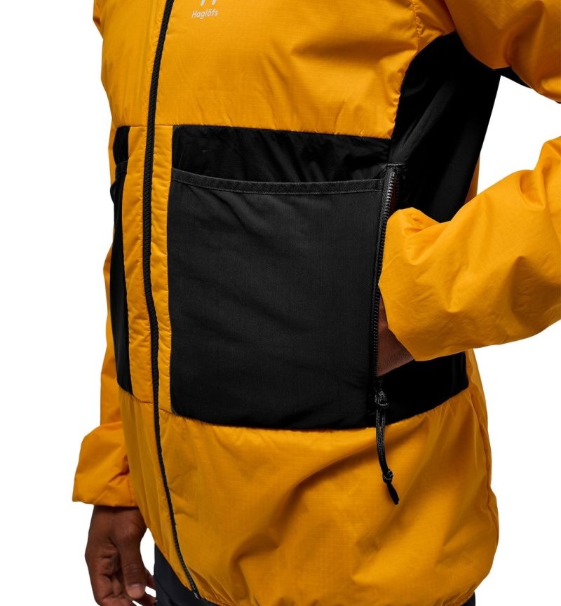 Men's Haglöfs Spitz Mimic Hood Insulated Jackets Yellow / Black Canada | PG40-788