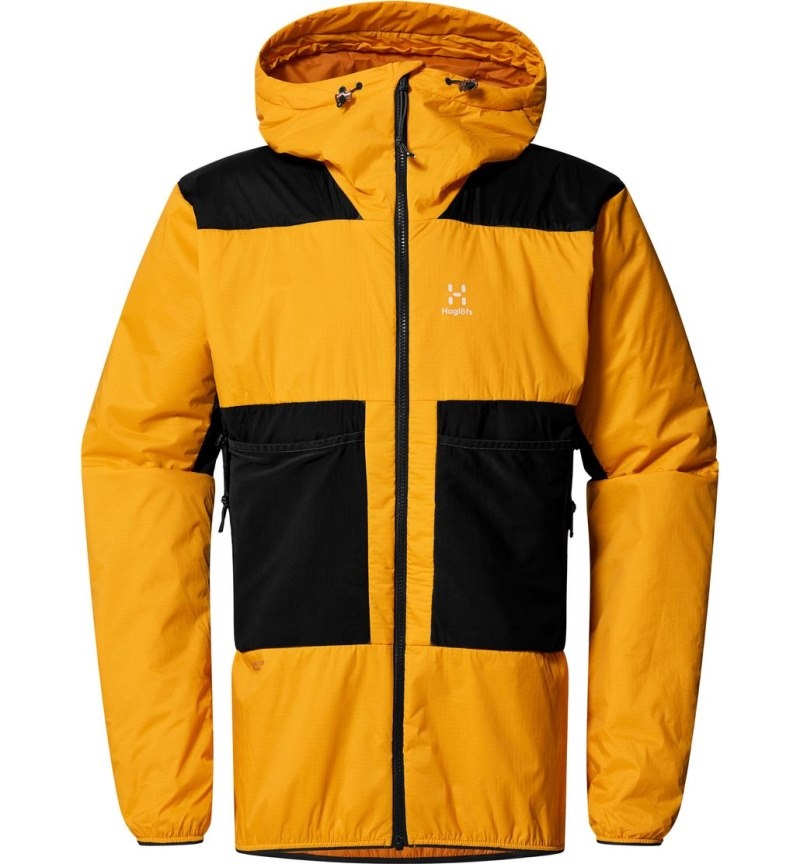 Men's Haglöfs Spitz Mimic Hood Insulated Jackets Yellow / Black Canada | PG40-788