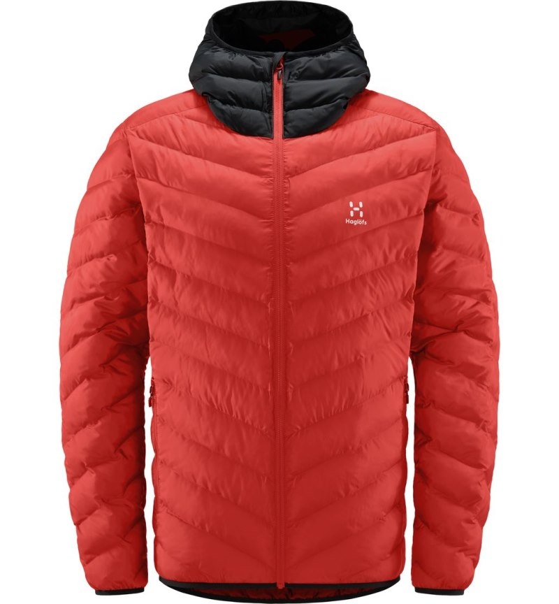 Men's Haglöfs Särna Mimic Hood Insulated Jackets Habanero / Black Canada | ZH25-119