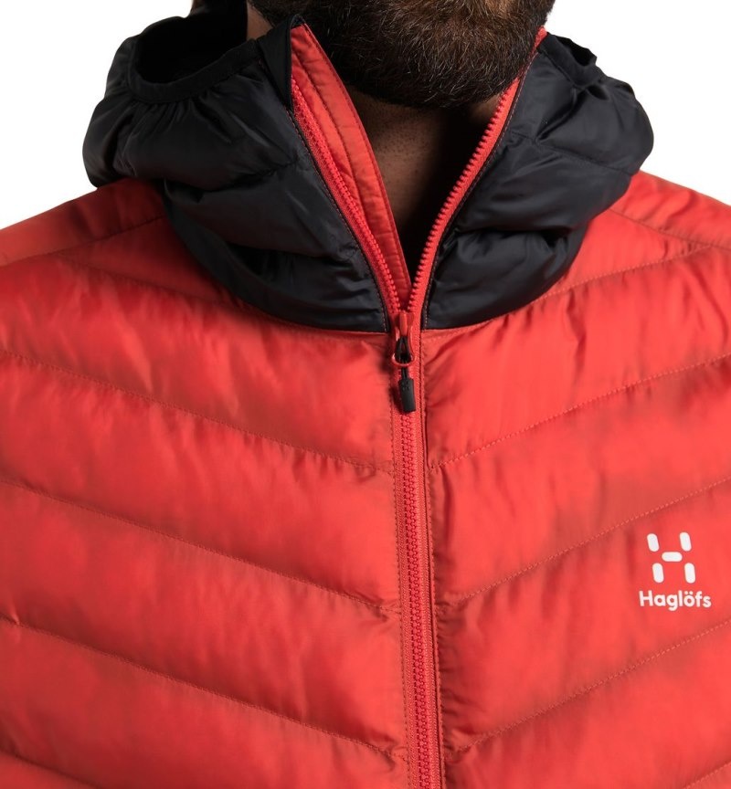 Men's Haglöfs Särna Mimic Hood Insulated Jackets Habanero / Black Canada | ZH25-119