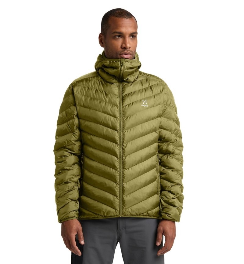 Men's Haglöfs Särna Mimic Hood Insulated Jackets Olive Green Canada | BX00-384