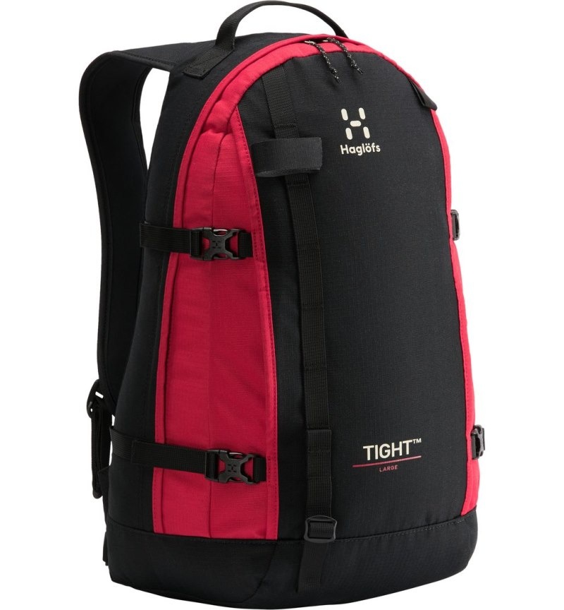 Men's Haglöfs Tight Large Daypacks & Laptop Backpacks Black / Red Canada | MF59-957