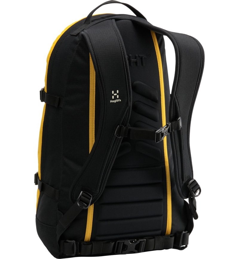 Men's Haglöfs Tight Large Daypacks & Laptop Backpacks Black / Yellow Canada | VW57-594