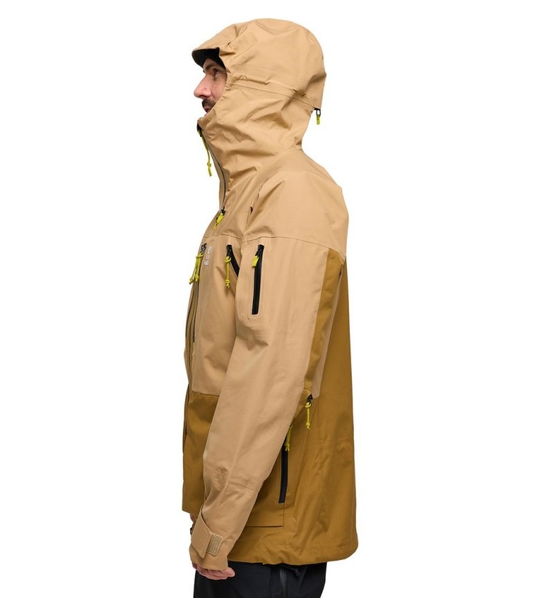 Men's Haglöfs Vassi GTX Jacket Windbreaker Beige / Brown Canada | AT98-082