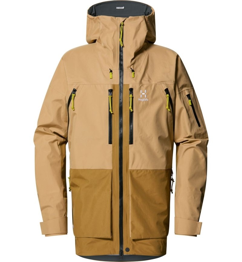 Men's Haglöfs Vassi GTX Jacket Windbreaker Beige / Brown Canada | AT98-082