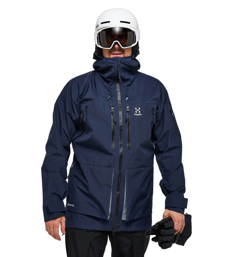 Men's Haglöfs Vassi GTX Jacket Windbreaker Blue / Blue Canada | ZI00-945