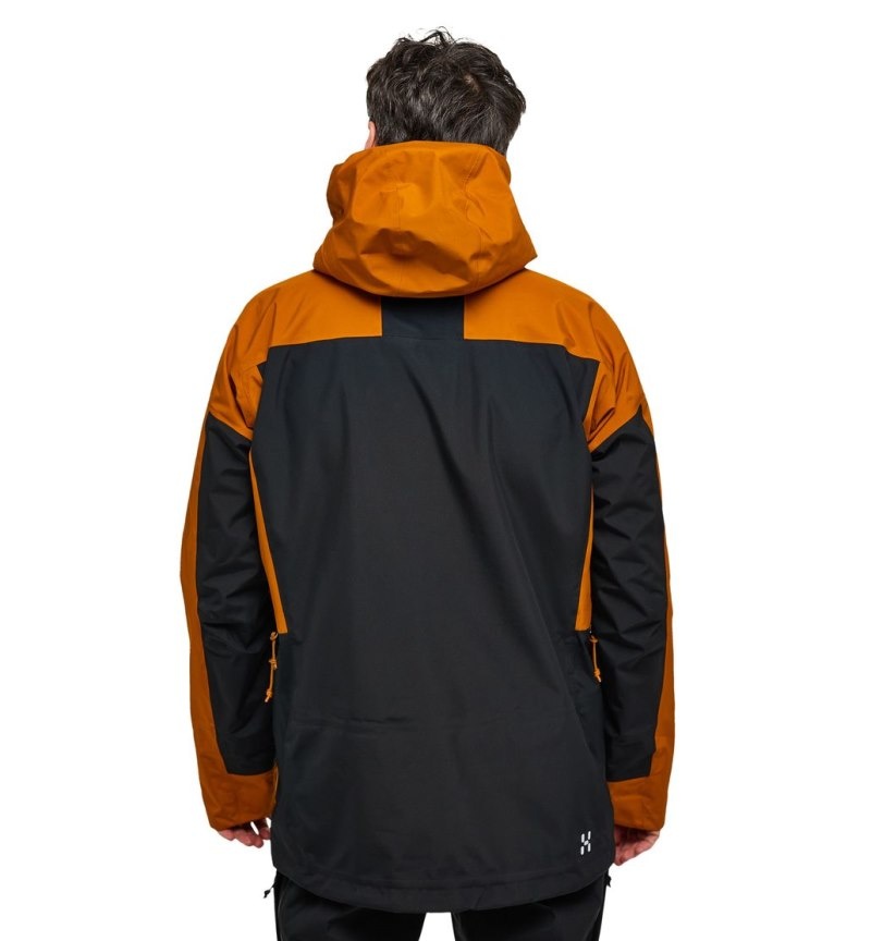 Men's Haglöfs Vassi GTX Jacket Windbreaker Golden Brown / Black Canada | OL07-092