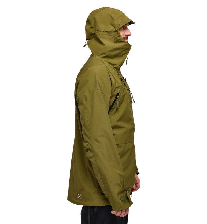 Men's Haglöfs Vassi GTX Jacket Windbreaker Olive Green / Green Canada | VV49-462