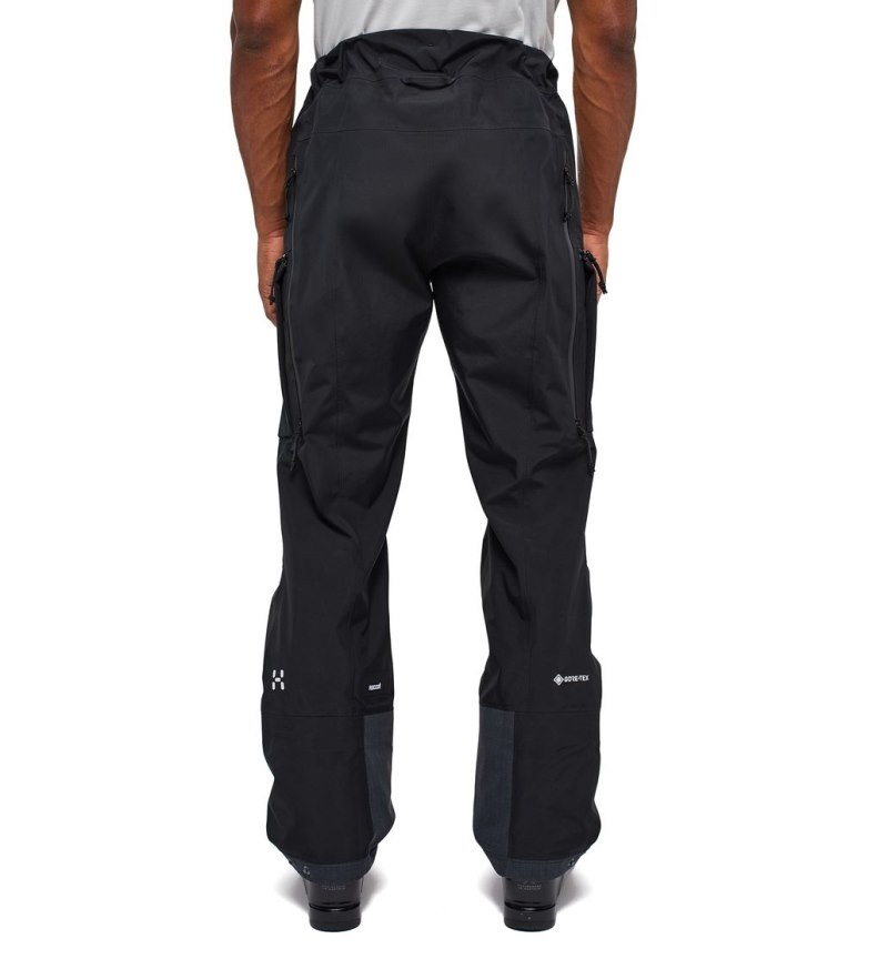 Men's Haglöfs Vassi GTX Pant Waterproof Trousers Black Canada | FG69-294