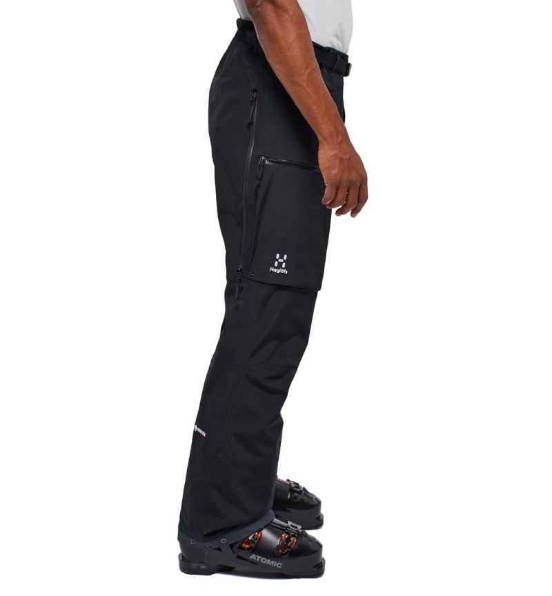 Men's Haglöfs Vassi GTX Pant Waterproof Trousers Black Canada | FG69-294