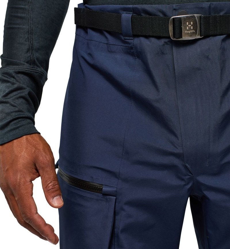 Men's Haglöfs Vassi GTX Pant Waterproof Trousers Blue Canada | HB69-130