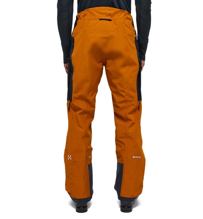 Men's Haglöfs Vassi GTX Pant Waterproof Trousers Golden Brown / Black Canada | QR73-863