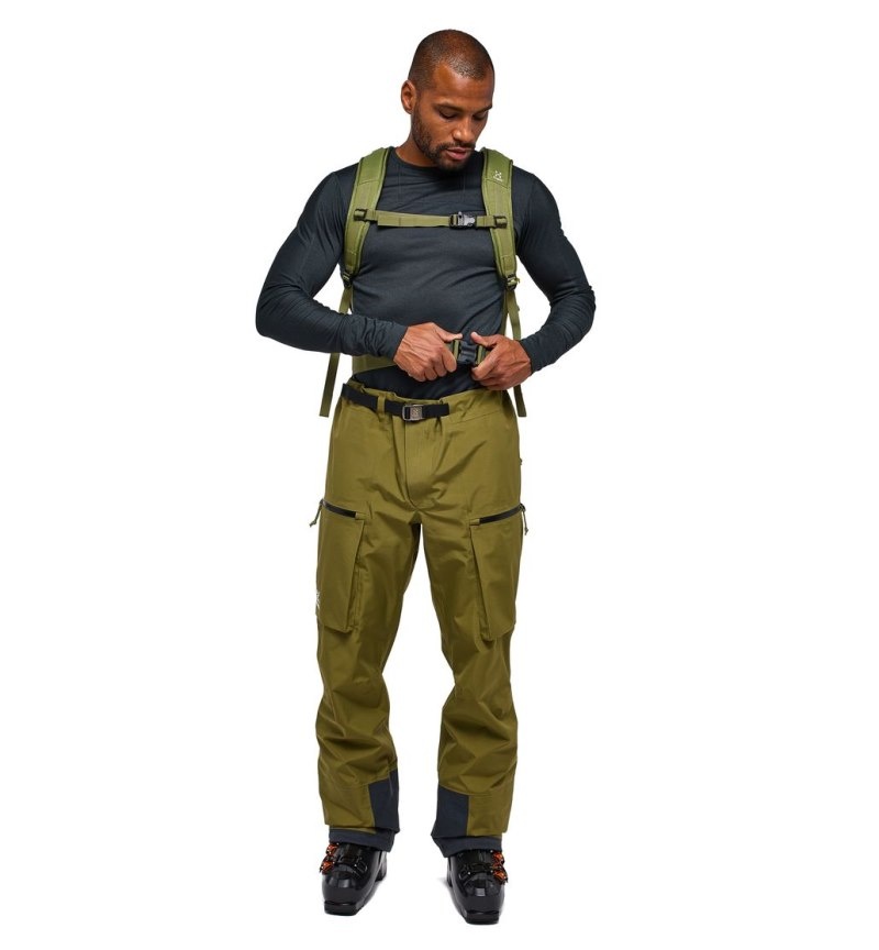 Men's Haglöfs Vassi GTX Pant Waterproof Trousers Olive Green Canada | HD36-710