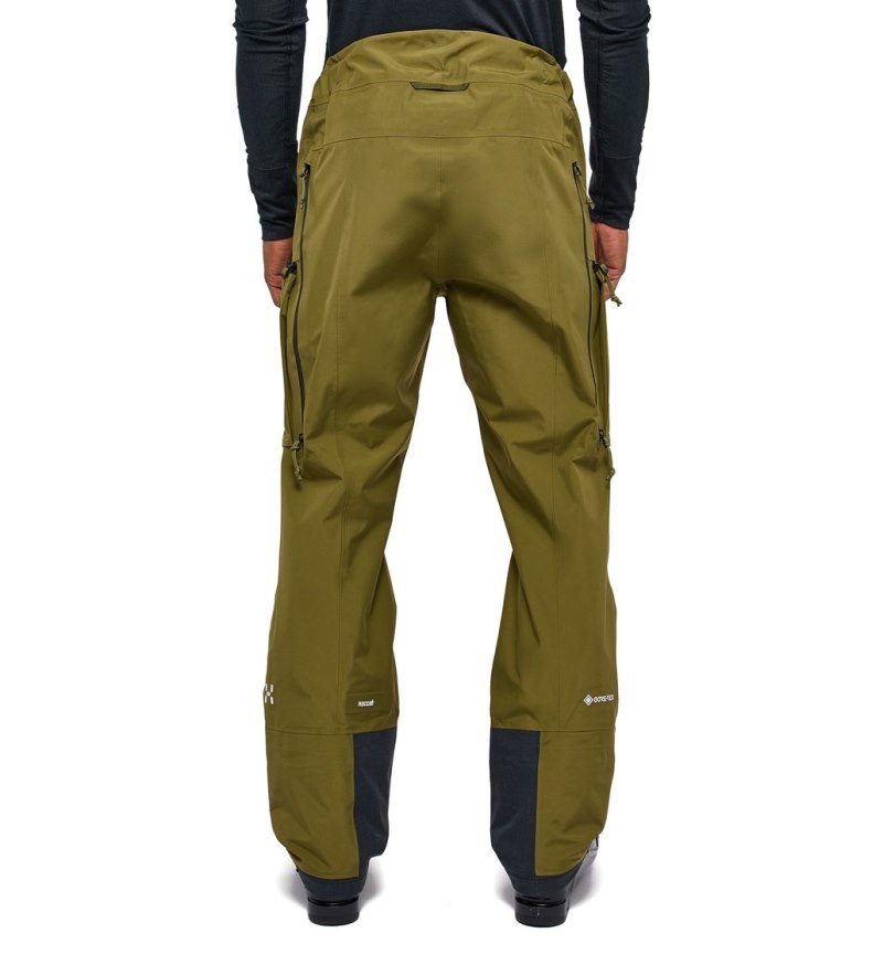 Men's Haglöfs Vassi GTX Pant Waterproof Trousers Olive Green Canada | HD36-710