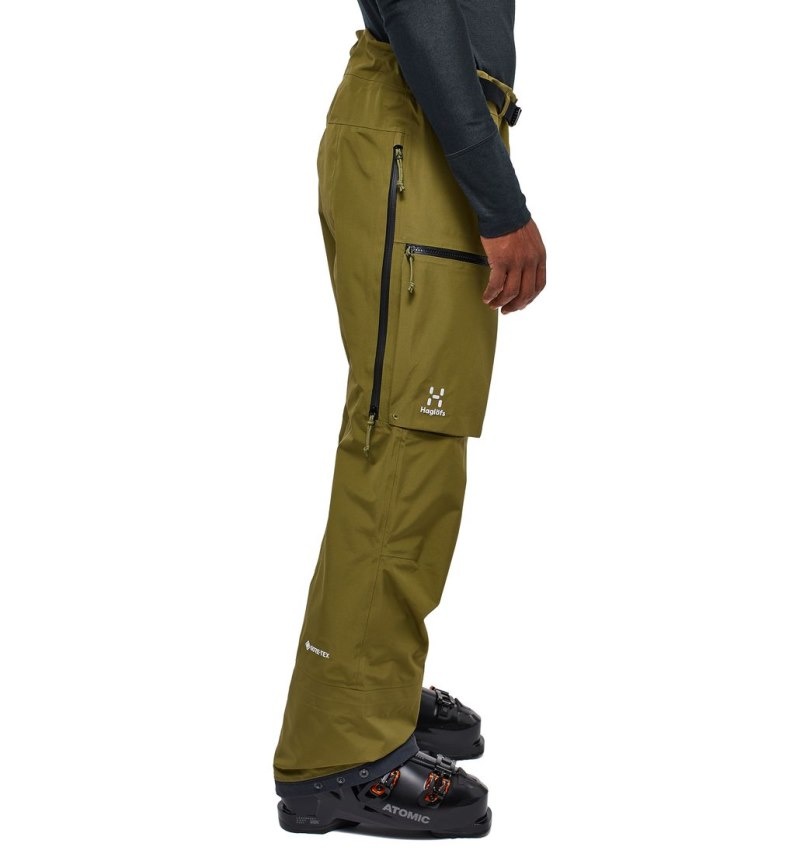 Men's Haglöfs Vassi GTX Pant Waterproof Trousers Olive Green Canada | HD36-710