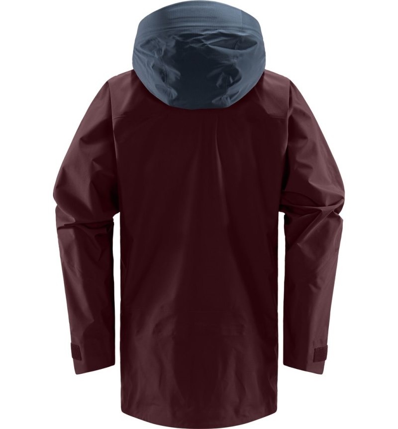 Men's Haglöfs Vassi GTX Pro Jacket Windbreaker Burgundy Brown / Blue Canada | NU66-058