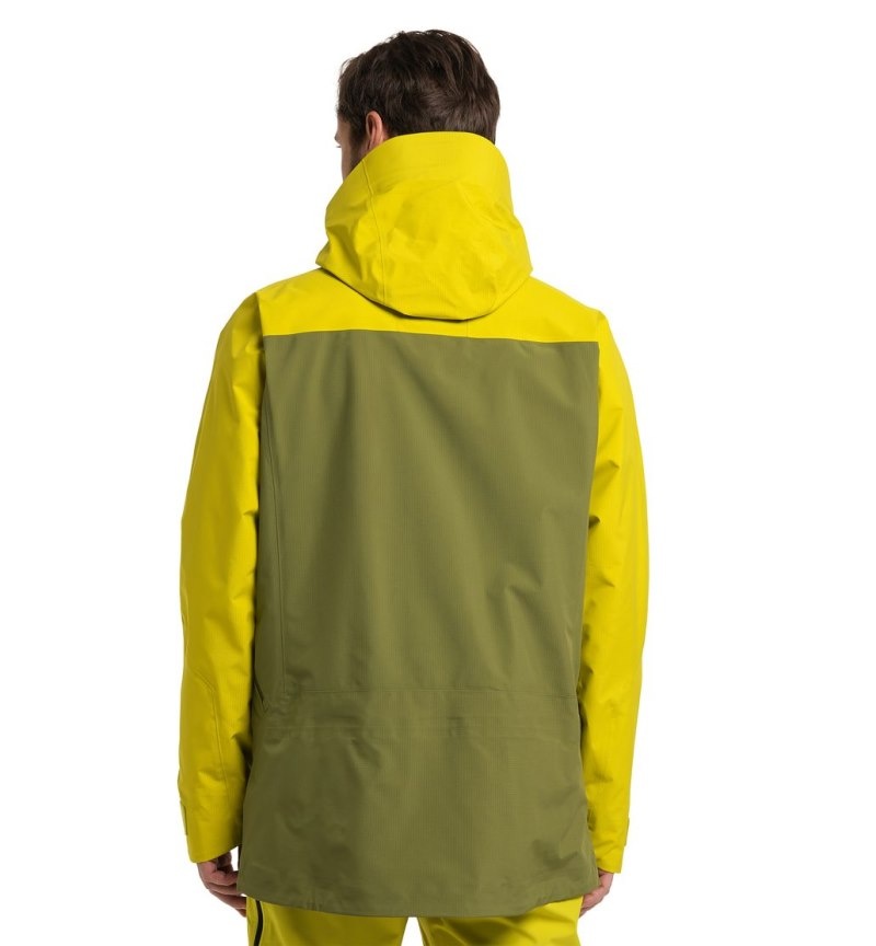 Men's Haglöfs Vassi GTX Pro Jacket Windbreaker Olive Green / Aurora Canada | EA31-567