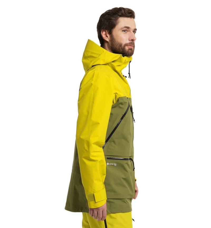 Men's Haglöfs Vassi GTX Pro Jacket Windbreaker Olive Green / Aurora Canada | EA31-567