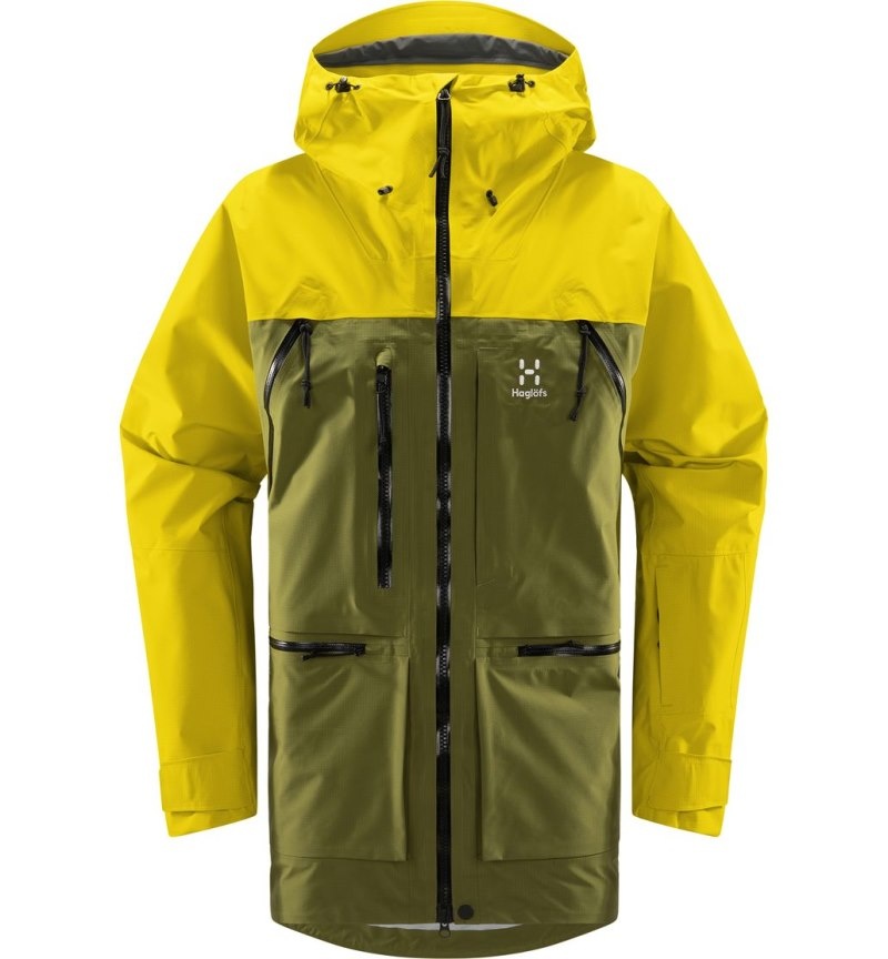 Men's Haglöfs Vassi GTX Pro Jacket Windbreaker Olive Green / Aurora Canada | EA31-567