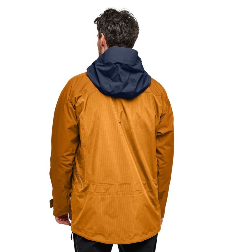 Men's Haglöfs Vassi GTX Pro Jacket Windbreaker Yellow / Golden Brown Canada | QD00-706