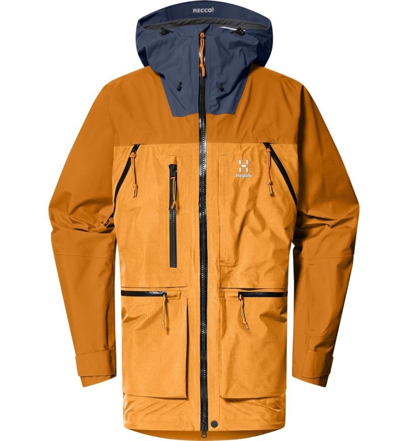 Men's Haglöfs Vassi GTX Pro Jacket Windbreaker Yellow / Golden Brown Canada | QD00-706