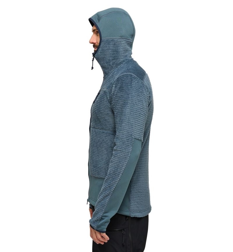 Men's Haglöfs Vassi Mid Hood Fleece Jackets Blue Canada | ZV62-764