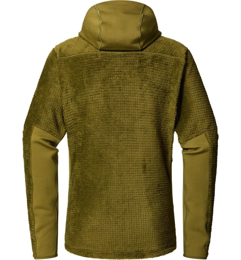 Men's Haglöfs Vassi Mid Hood Fleece Jackets Olive Green Canada | DK91-853