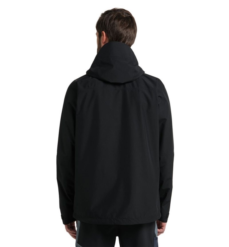 Men's Haglöfs Vide GTX Jacket Windbreaker Black Canada | BZ44-603