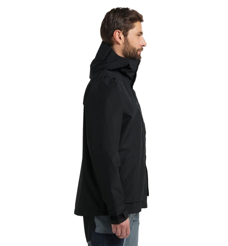 Men's Haglöfs Vide GTX Jacket Windbreaker Black Canada | BZ44-603