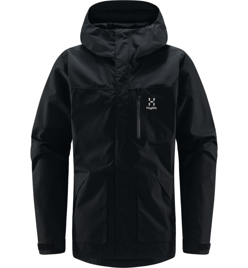 Men's Haglöfs Vide GTX Jacket Windbreaker Black Canada | BZ44-603