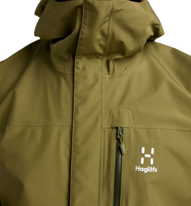 Men's Haglöfs Vide GTX Jacket Windbreaker Olive Green Canada | KW04-226