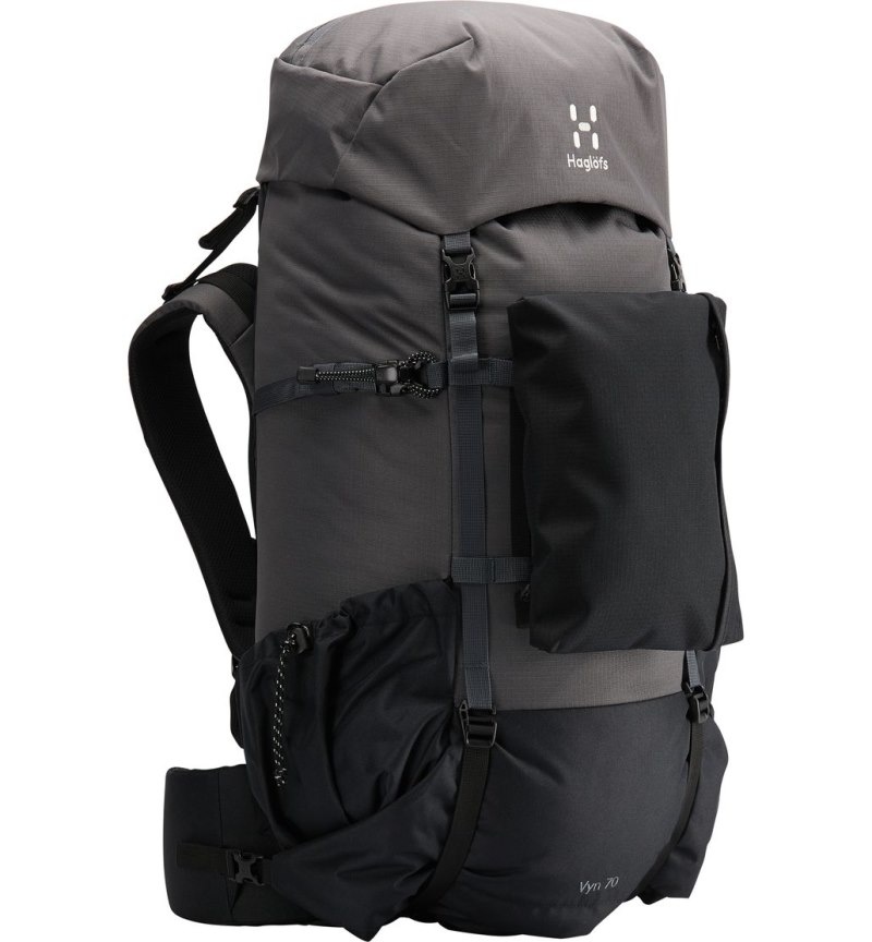 Men's Haglöfs Vyn 70 Hiking Backpacks Magnetite / Black Canada | HY12-860