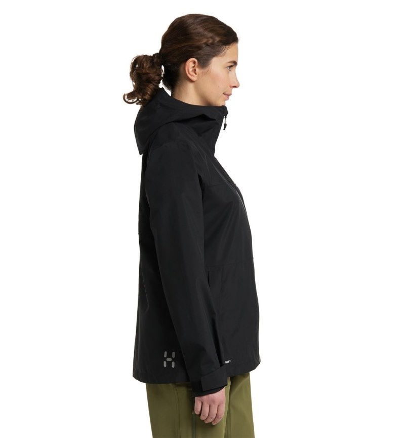 Women's Haglöfs Aria Proof Jacket Windbreaker Black Canada | HK11-043