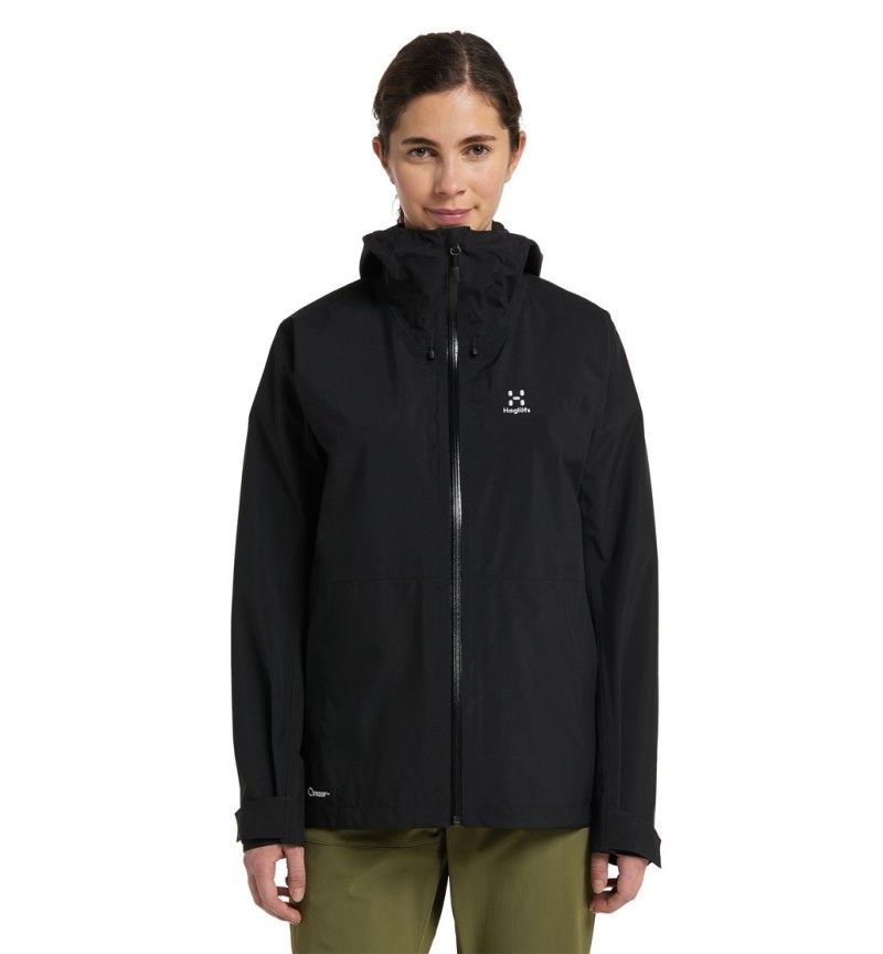 Women\'s Haglöfs Aria Proof Jacket Windbreaker Black Canada | HK11-043