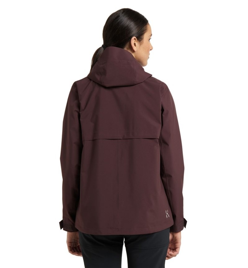 Women's Haglöfs Aria Proof Jacket Windbreaker Burgundy Brown Canada | XS28-847