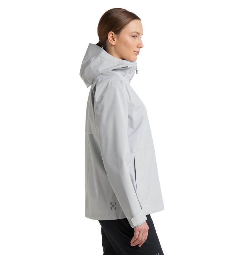 Women's Haglöfs Aria Proof Jacket Windbreaker Grey Canada | MY81-871