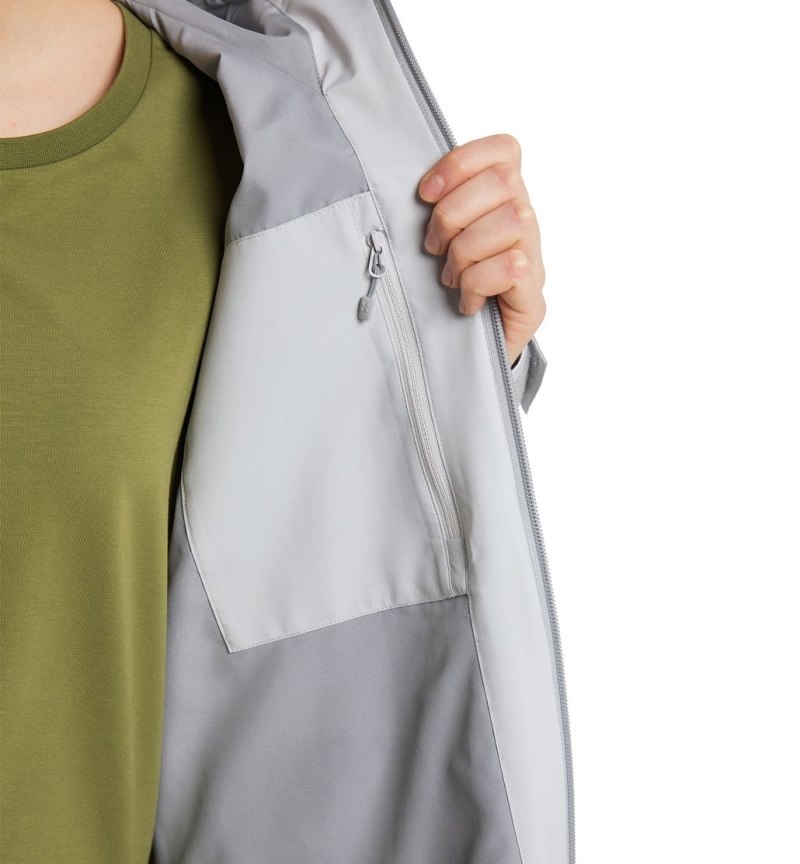 Women's Haglöfs Aria Proof Jacket Windbreaker Grey Canada | MY81-871