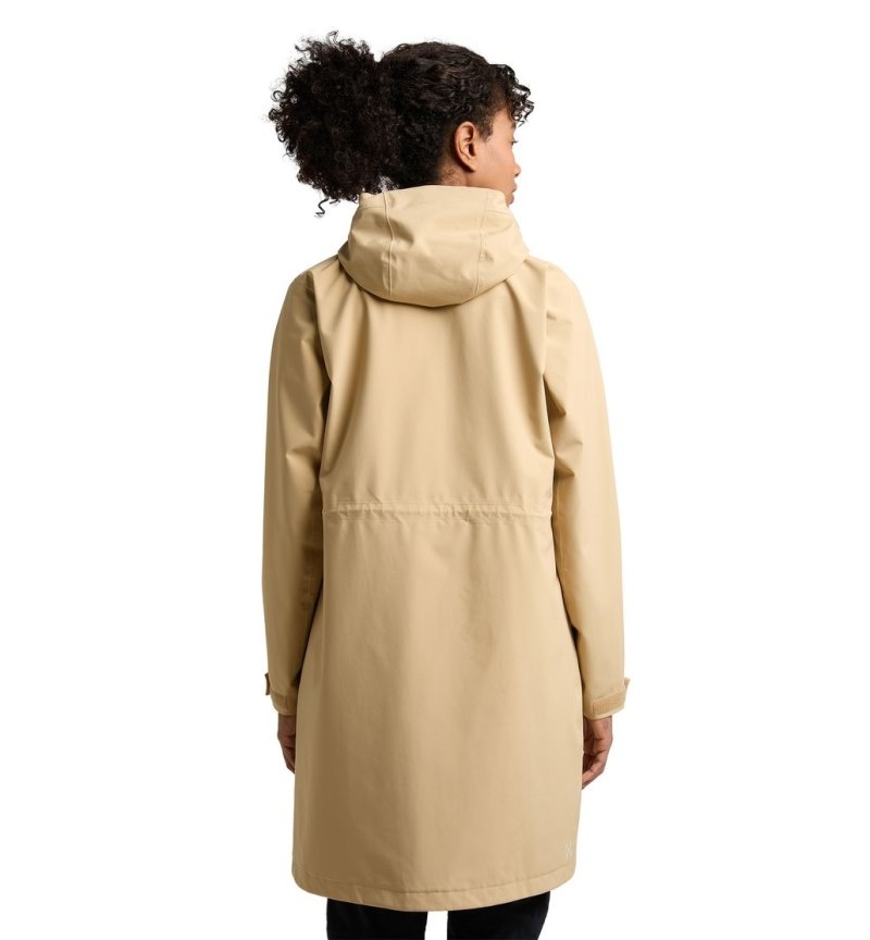 Women's Haglöfs Aria Proof Parka Waterproof Jackets & Raincoats Beige Canada | QD16-374