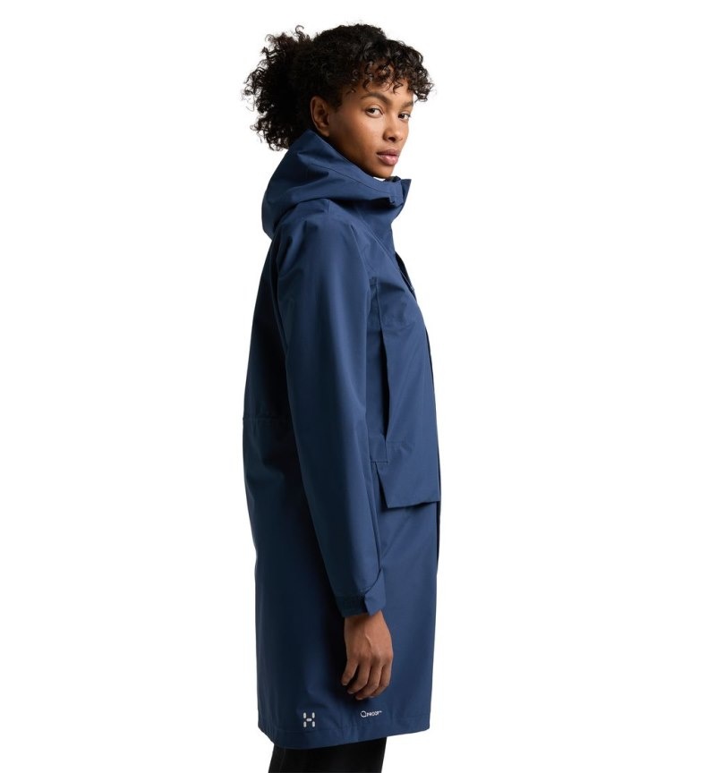 Women's Haglöfs Aria Proof Parka Waterproof Jackets & Raincoats Blue Canada | TX35-637