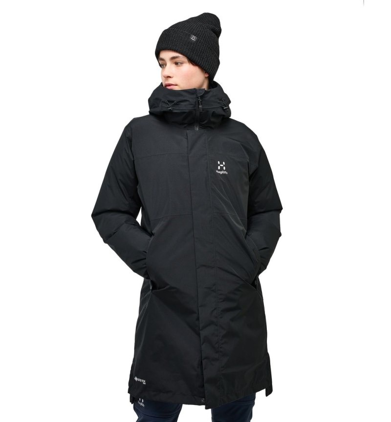 Women's Haglöfs Asp 3-in-1 GTX Parka Windbreaker Black Canada | YD02-340