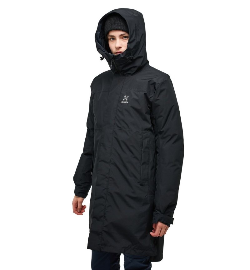 Women's Haglöfs Asp 3-in-1 GTX Parka Windbreaker Black Canada | YD02-340