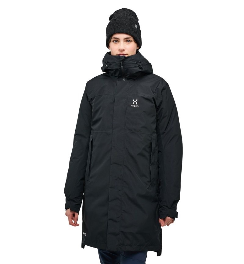 Women\'s Haglöfs Asp 3-in-1 GTX Parka Windbreaker Black Canada | YD02-340