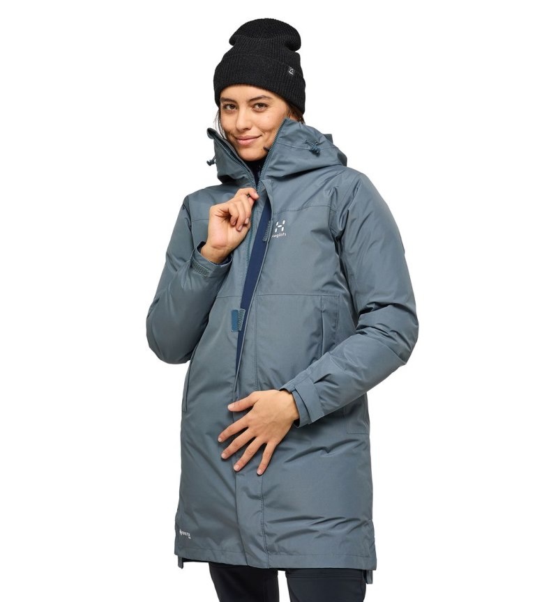 Women's Haglöfs Asp 3-in-1 GTX Parka Windbreaker Blue / Blue Canada | AJ32-358